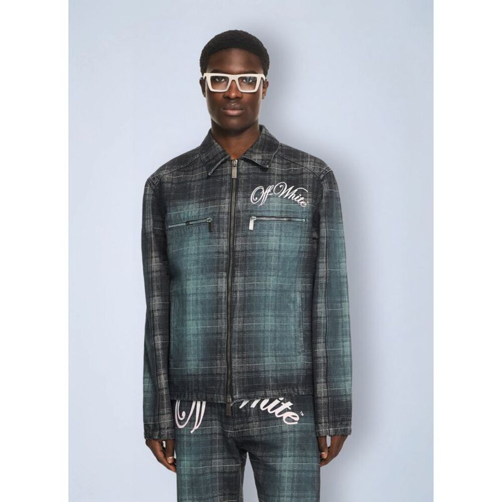 Off-White Men Check Jacq Slim Relax Jeans